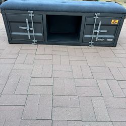 Cargo Gray Fabric Blue Bench Acme 