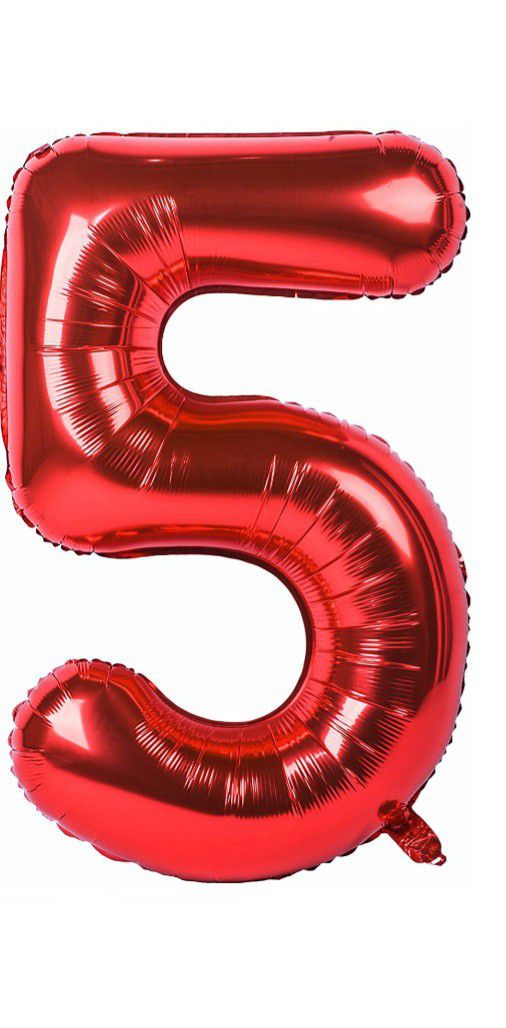 2pcs Red MADDER Number Foil Balloons 