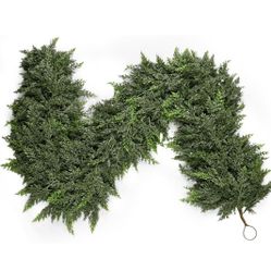 6ft Christmas Garlands Cypress Garland, 168 Branches Real Touch Artificial Faux Greenery Garland for Mantle, Table, Wall, Decorations (2 Available)