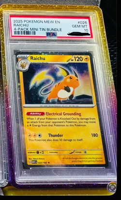 Pop 17 2025 Pokemon Mew EN Raichu Cosmo holo PSA 10