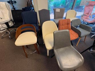 Single dining chairs and barstools clearence sale, price range $25-$30