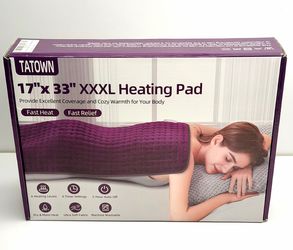 XXXL Electric Heating Pad 17x33 Fast Heat Washable 6 Heat Purple | NEW, Factory Sealed!