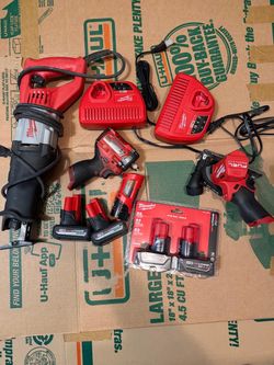 Milwaukee M12 Cordless Tool Set with Batteries and Chargers