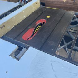 Craftsman 10" Deluxe Flex Drive Table Saw  With Custom work bench On Locking Wheels