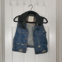 White Crow Distressed Denim Vest – Grunge / Punk Style