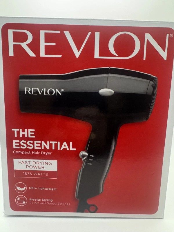 Revlon The Essential Fast Drying Compact Hair Dryer 1875 Watts Ultra Lightweight