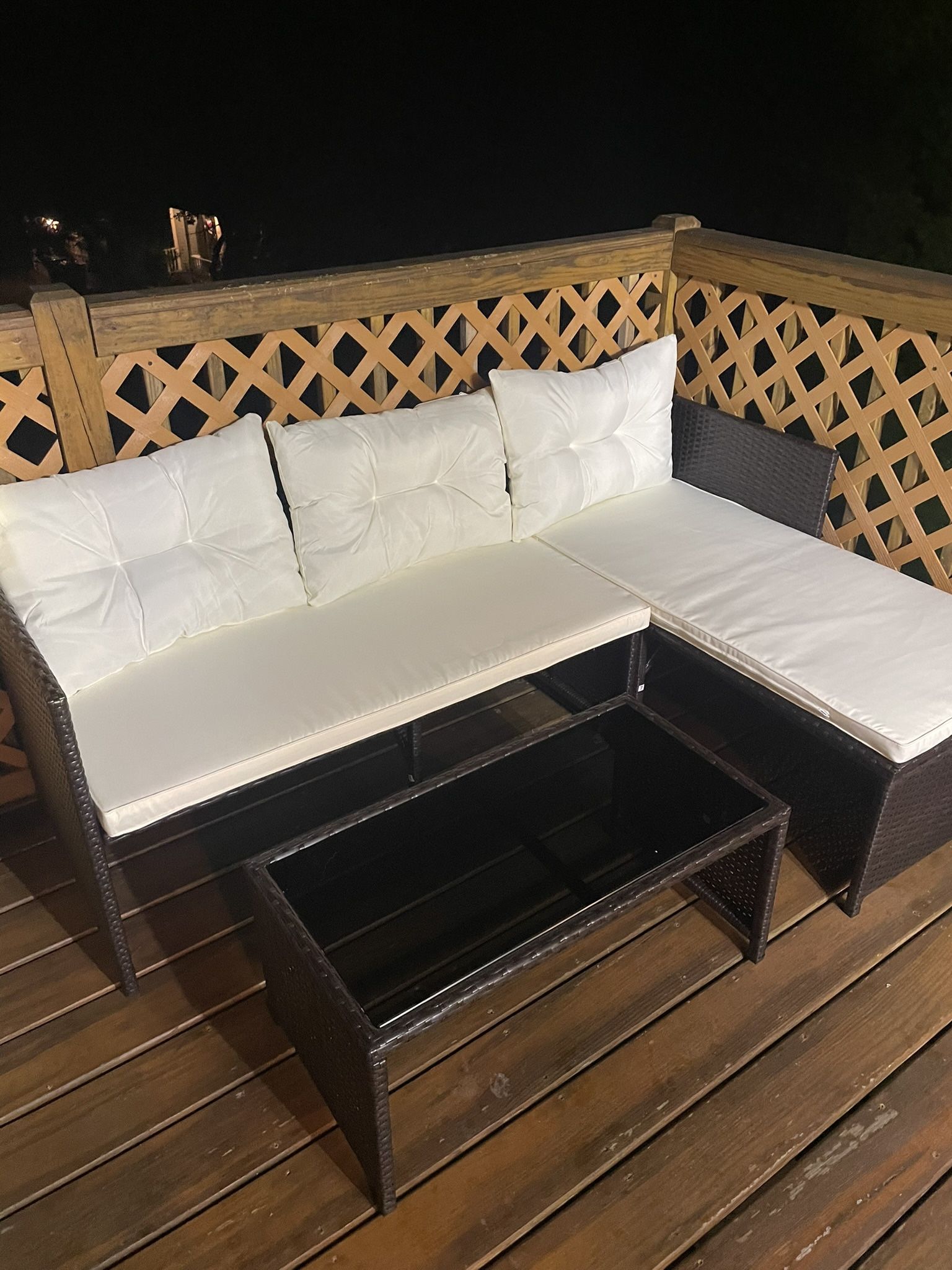 3 Piece Outdoor Furniture Set Patio Wicker