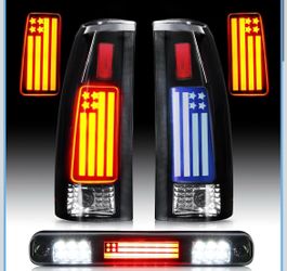 LED Tail Lights Assembly + 3rd Third Brake Cargo Lamp Fit for Chevy & GMC C/K 1500 88-99, C/K 2 88-00, for Chevy Silverado 94-98, Blazer 92-94