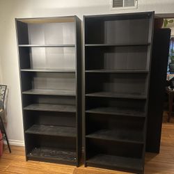 2 Black Bookshelves