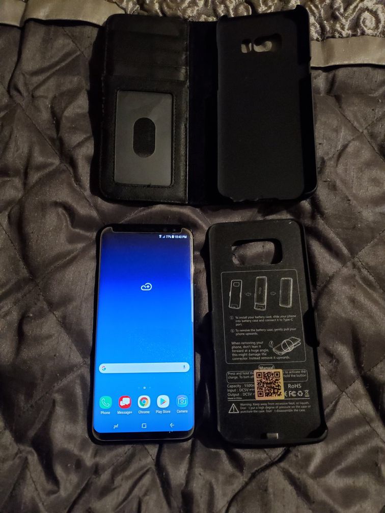 Samsung Galaxy S8+ thur thru version have extra battery pack and case still really clean