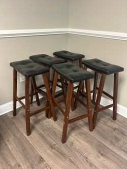 Set of 5 Saddle Bar Stools