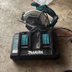 MAKITA Circular Saw Kit: 7 1/4 in Blade Dia., with a charger no battery