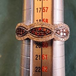 Real White And Red Diamonds Ring