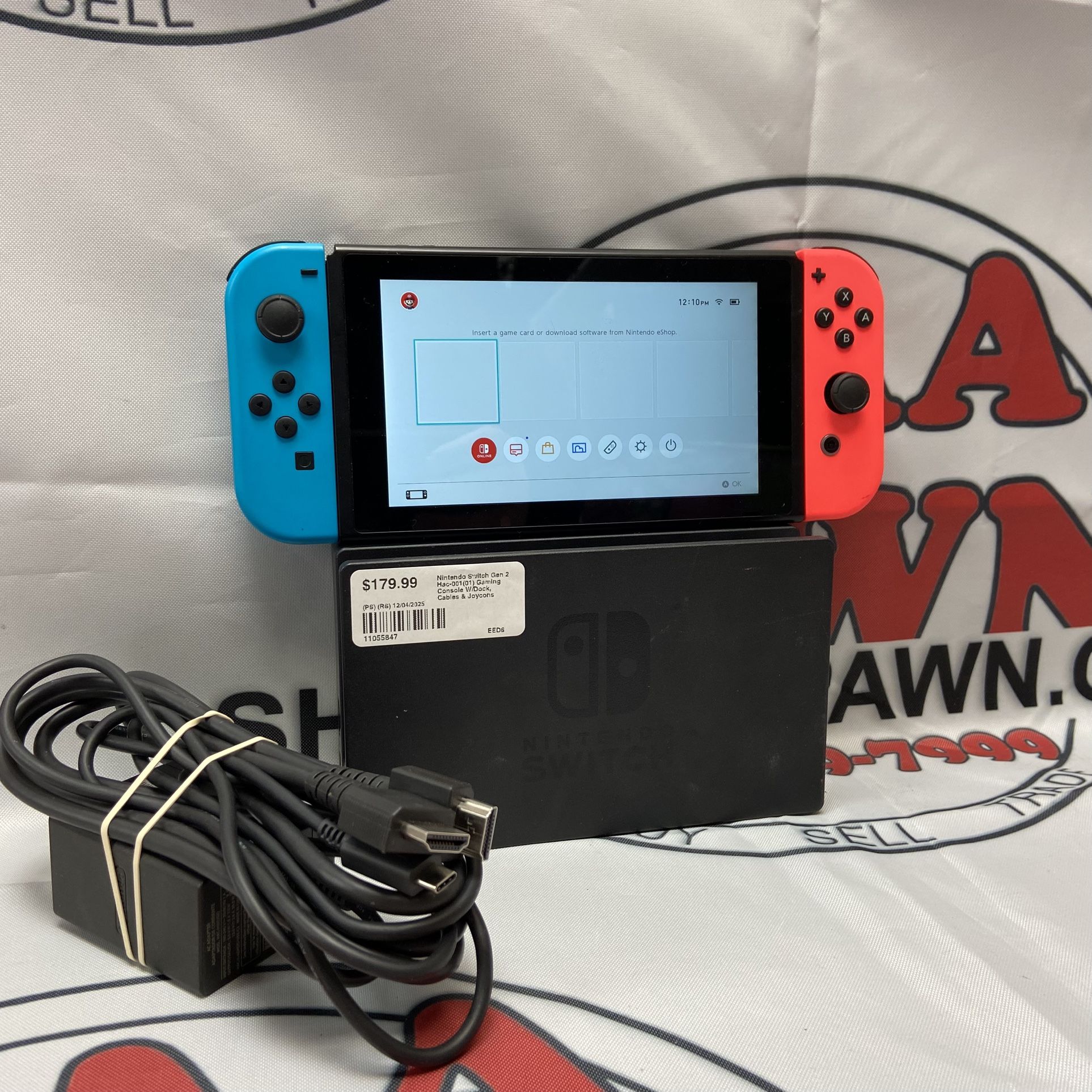 Nintendo Switch Gen 2 Console W/Dock & Power Cable 11055847