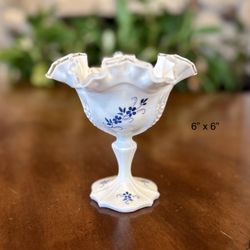 Vintage Fenton Milk Glass Candy Dish