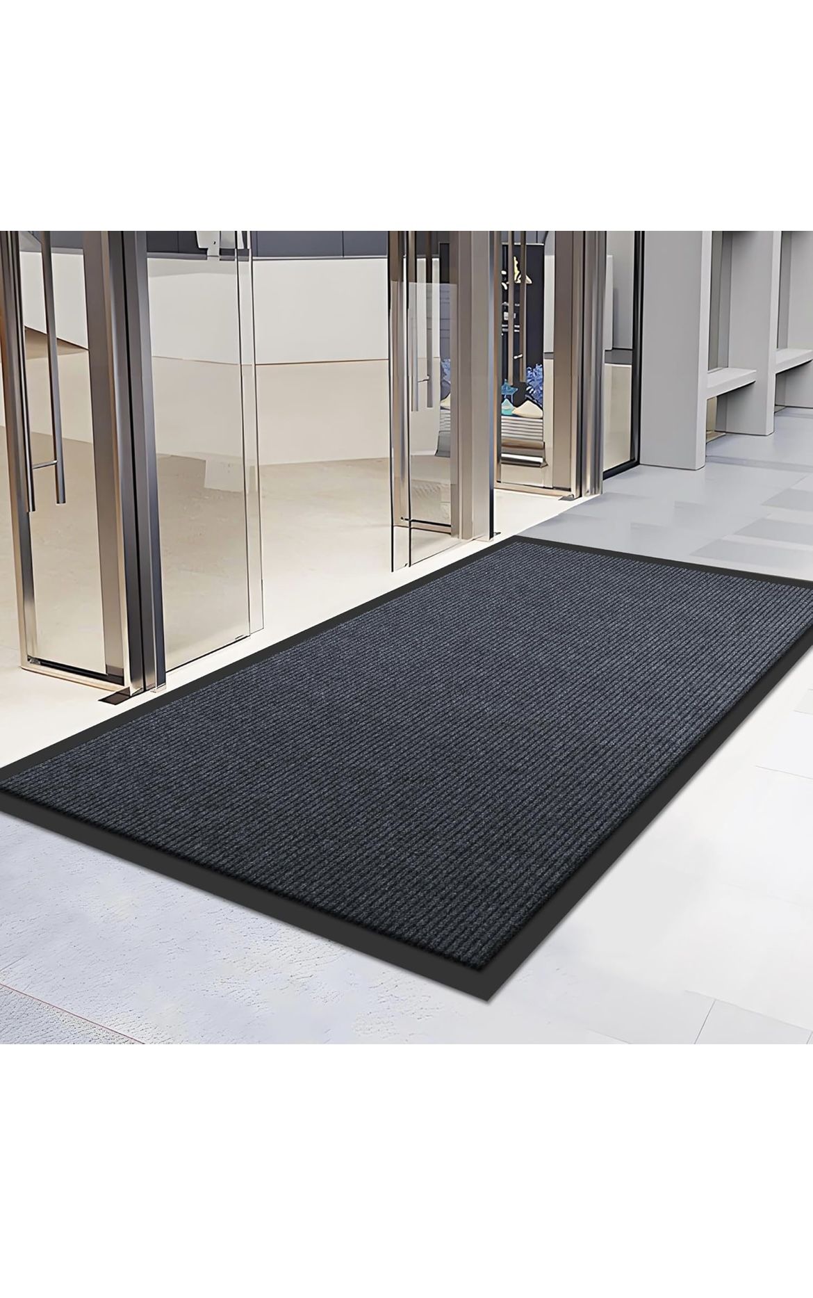 Extra Large Front Door Mat, 5 x 3 Feet Indoor Outdoor Entrance Mat, Heavy Duty Commercial Floor Mats, Non-Slip Rubber Backing Doormat for Entryway
