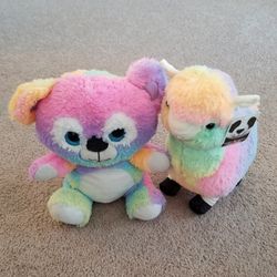 Rainbow Plush Koala and Llama Stuffed Animals