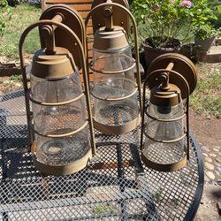 Two Nautical 12” Out Door Lights and one 10” lght