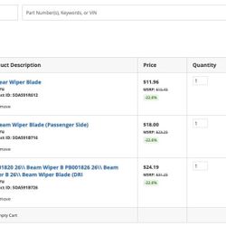 2017 Impreza Wiper Blades Set