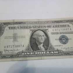 Silver Certificate One Dollar 1957 B Series