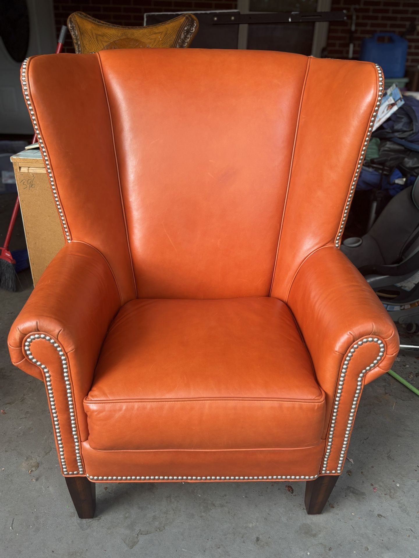 Orange Wingback Chair