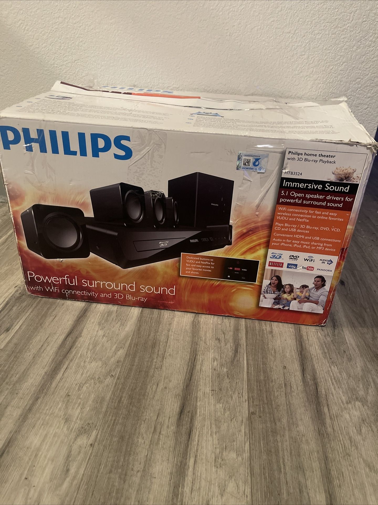 Blu Ray Player Theatre System Surround Sound Receiver PHILIPS
