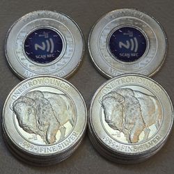1oz .999 Silver Buffalo Rounds - NFC MintID Security Chip