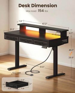 48” Electric Standing Desk with Drawers | Brand New in Box