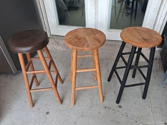 Wooden stools (3) no set