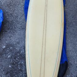 Vintage Russell 1970s Single Fin 7ft 2 Surfboard