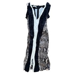 Vintage Prada Snakeskin Print Wrinkled Dress Spring 2009 Size 38 IT