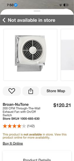 Broan-NuTone 200 CFM Through-The-Wall Exhaust Fan with On/Off Switch