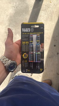 x2 KLEIN TOOLS — 7-in-1 SAE + 6-in-1 METRIC IMPACT FLIP SOCKET SETS