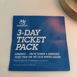Mammoth 3 Day Ticket Pack