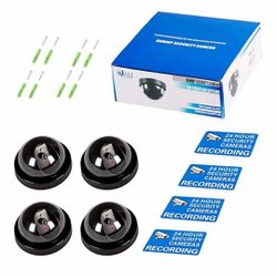 Dummy Fake Security CCTV Dome Camera with Flashing Red LED Light with Security Alert Sticker Decals (SD-4), 4 Packs, Black

$13.99