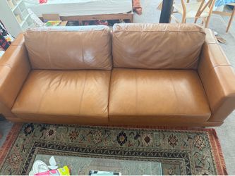 Modern Century Brown Leather Couch