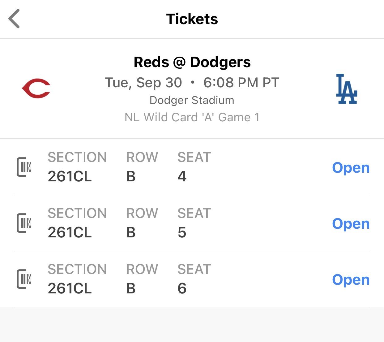 1 Dodger Ticket