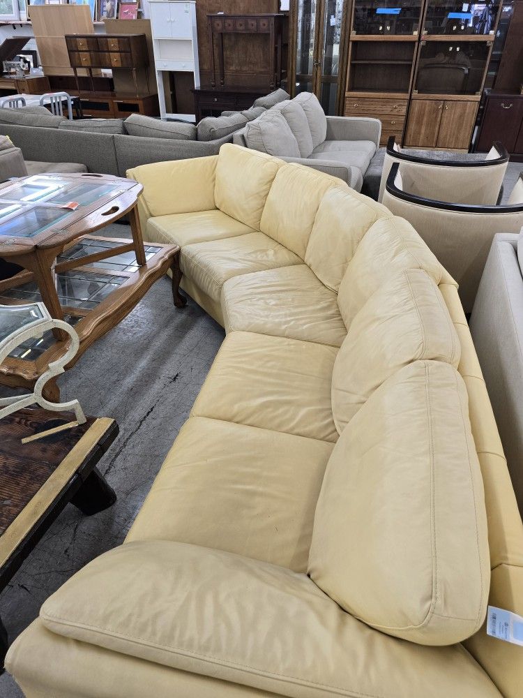 Yellow Leather Couch