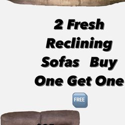 2 Reclining Sofas…  Read Description 