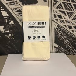 Color Sense Cool And Crisp Percale Full Flat Sheet 