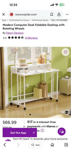 Rolling office desk