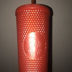 Orange Studded Starbucks Tumbler