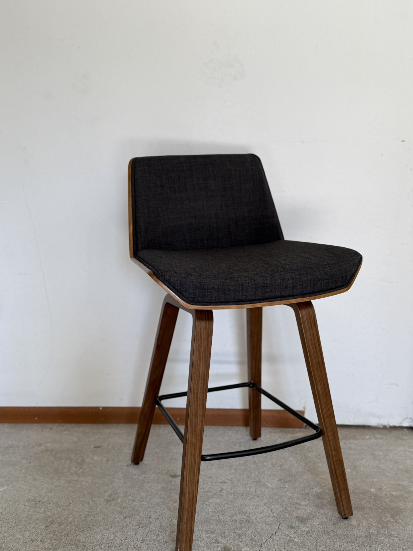 Solid Wood And Metal Bar Stool