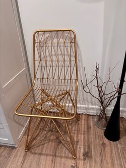 Accent gold metal chair