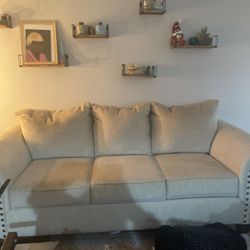 Love Seat And Couch Set with Decorative Pillows 