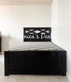 Full Solid Wood Bed With Memory Foam Mattress $500
