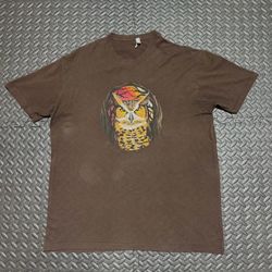 Elysian Brewing Night Owl Pumpkin Ale Shirt Brown Graphic Print Tee Mens XL