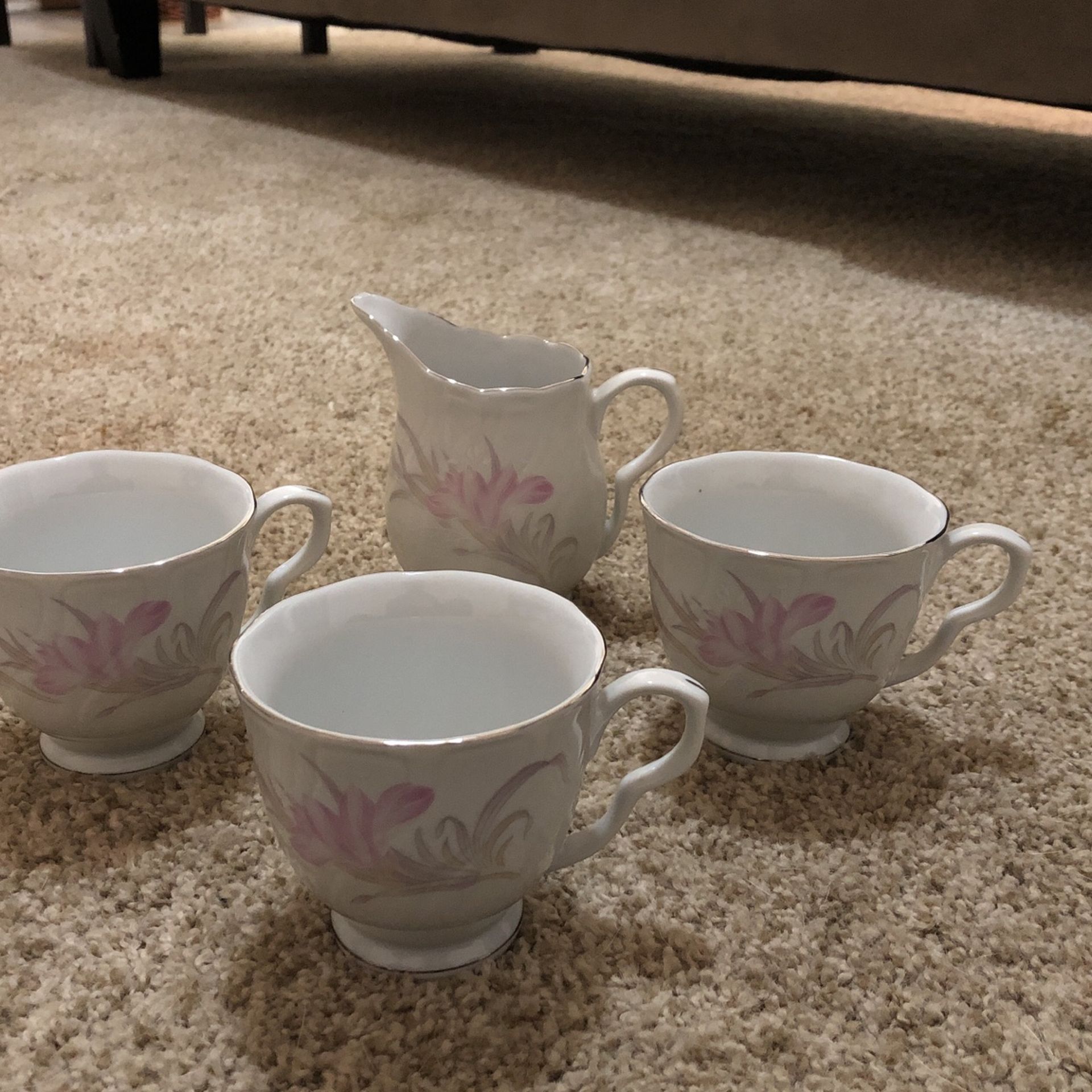 3 Tea Cups and milk China