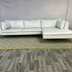 ( Delivery Available ) American Leather White Sectional Couch