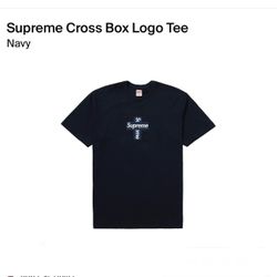 Supreme Cross Box Logo Tee FW20 Navy Size Medium